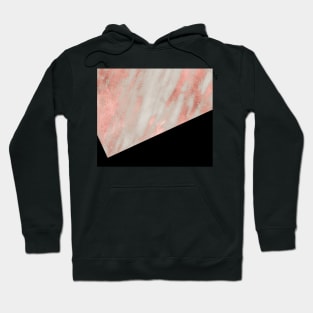 Rose gold marble - classic black Hoodie